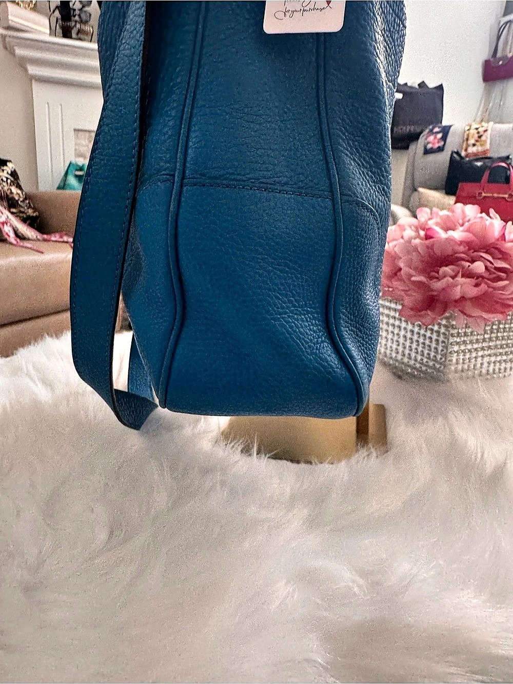 Gucci Bamboo Handle Hobo Bag Shoulder Bag Blue - Picture 9 of 16